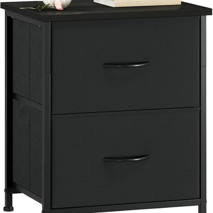 【Black Friday】Somdot Large Capacity Storage Organizer with Wood Top & Metal Frame Fabric Storage Tower 2 Drawers Bedroom Chest of Drawers for Closet Entryway Versatile Design Modern Chest of Drawers for Bedroom Closet Living Room or Entryway