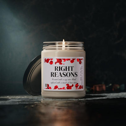 The Right Reasons Scented Candle, Bachelor Nation Themed Gift for Bachelor and Bachelorette Fans, Golden Bachelor, Golden Bachelorette, Rose Ceremony, Reality TV