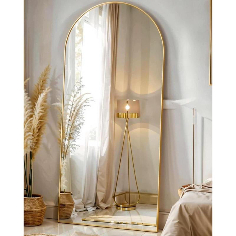 58"X19" Floor Mirror Full Length, Arched Full Length Mirror with Stand, Full Body Mirrors for Bedroom Living Room or Cloakroom Gold