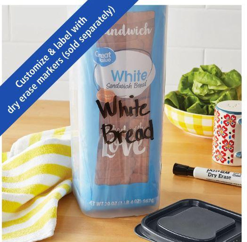 Clear Plastic Durable Bread Food Storage Container with Gray Lid for Organized Bread Storage Kitchen Utensils