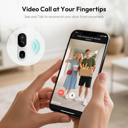Botslab 2K Doorbell Camera Wireless, 180° Head-To-Toe View, Video Doorbell with 2-Way Audio, AI Smart Notification, 5200Mah Battery, 2.4Ghz Wifi