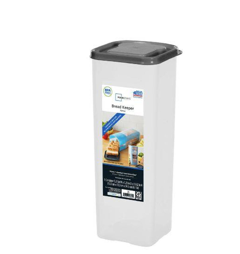 Clear Plastic Durable Bread Food Storage Container with Gray Lid for Organized Bread Storage Kitchen Utensils