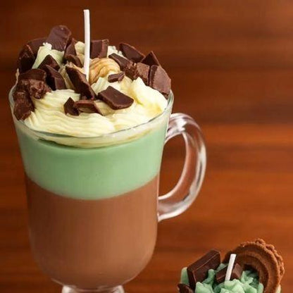 Mint Chocolate Chip Whipped Candle Handmade Vegan Wax in Glass Jar Unique Scented Decor for Home Aromatherapy & Wellness Gift Healthcare Tin
