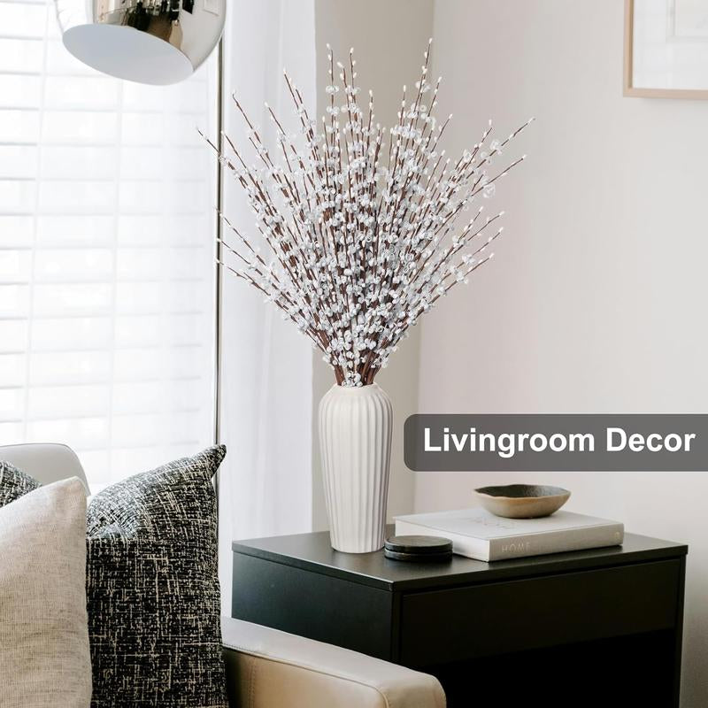 5Pcs 29.5" Faux Jasmine Artificial Flowers Tall White Floral Branches for Home Wedding Vase Filler Party DIY Decoration