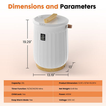 Towel Warmer for Bathroom, 20L Towel Heater with 4 Time Settings & Auto-Off, Fast Heating Blanket Warmer for Home, Safety Child Lock and Temp-Alert Design for Towels, Bathrobes