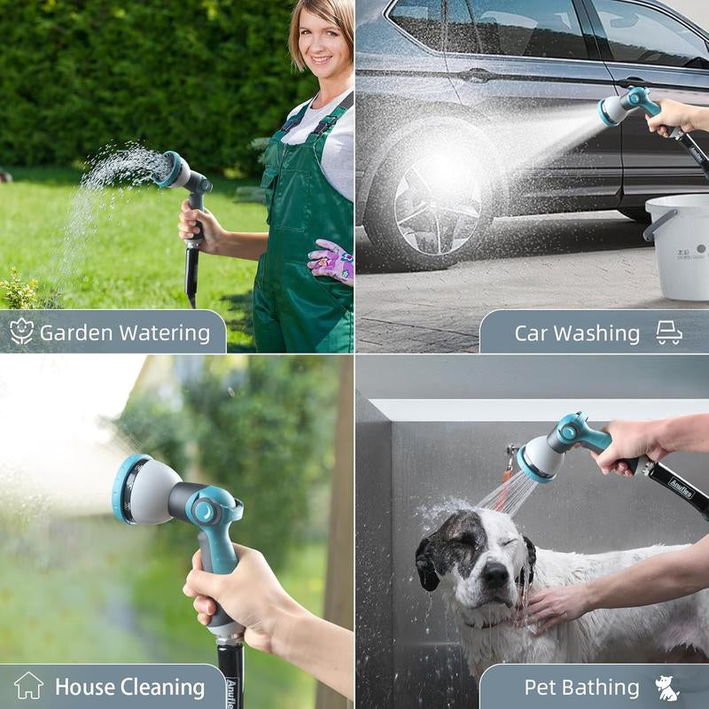 Father’S Day Gift - Non-Expandable Garden Hose 50Feet, Flexible Hose with 10 Function Hose Nozzle, Lightweight, Durable, RV, Kinke-Free Garden Hose for Outdoor Use