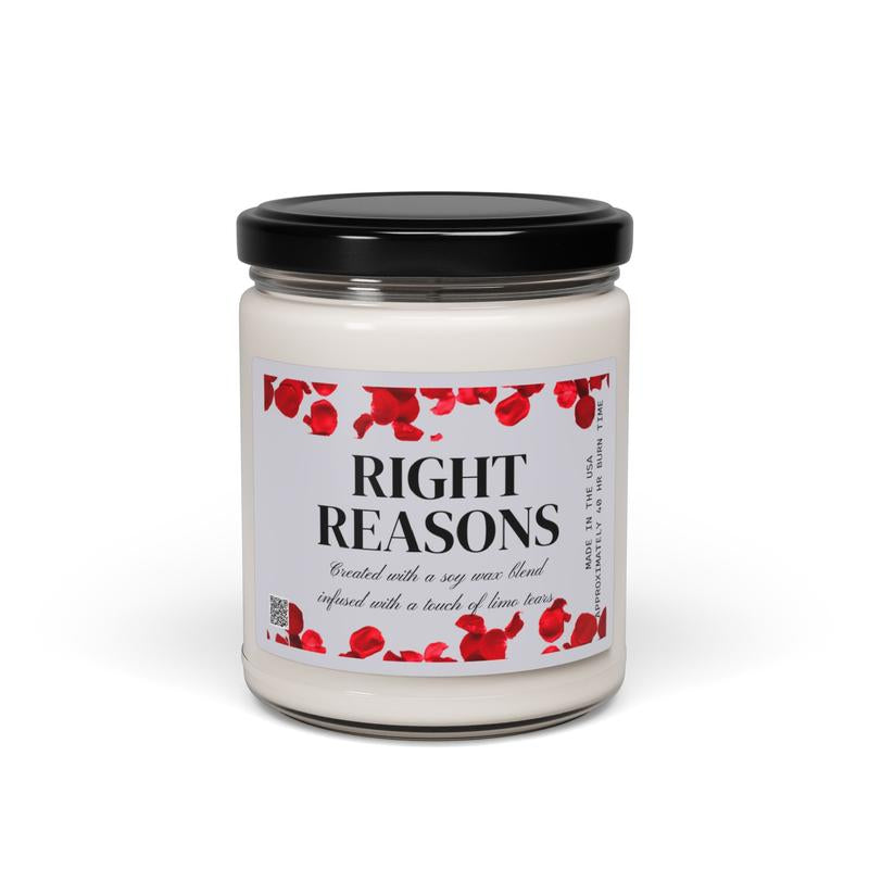 The Right Reasons Scented Candle, Bachelor Nation Themed Gift for Bachelor and Bachelorette Fans, Golden Bachelor, Golden Bachelorette, Rose Ceremony, Reality TV