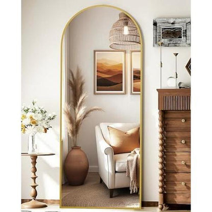 58"X19" Floor Mirror Full Length, Arched Full Length Mirror with Stand, Full Body Mirrors for Bedroom Living Room or Cloakroom Gold