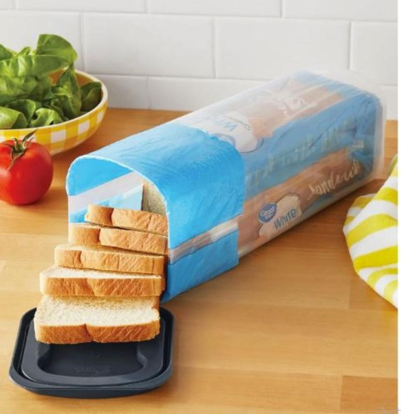 Clear Plastic Durable Bread Food Storage Container with Gray Lid for Organized Bread Storage Kitchen Utensils
