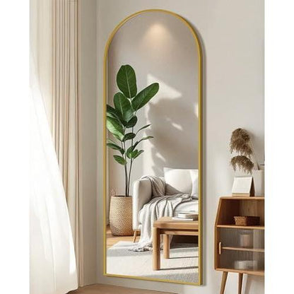 58"X19" Floor Mirror Full Length, Arched Full Length Mirror with Stand, Full Body Mirrors for Bedroom Living Room or Cloakroom Gold