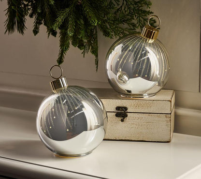 Set of 2 6" Starry Night Glass Ornaments by Valerie