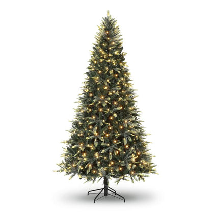 GARVEE 7.5 Ft Pre-Lit Pencil Christmas Tree with 300 Warm White Lights, Auto-Hinged Expansion, Foldable Metal Stand, Durable PE & PVC Construction for Porch, Party, Office, and Home Decoration