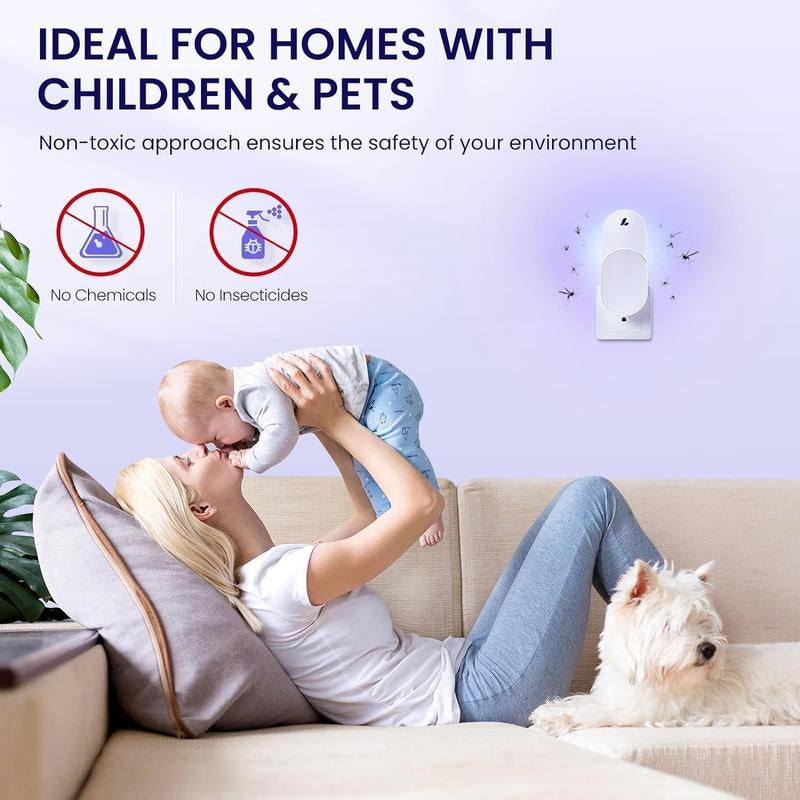 Liba Fly Trap Indoor for Home, Plug-In Flying Insect Trap for Flies, Fruit Flies, Moths, Gnats, Mosquito Killer Insect Catcher Fly Tapper with 3 Refill Glue Cards for Home Office Light Room