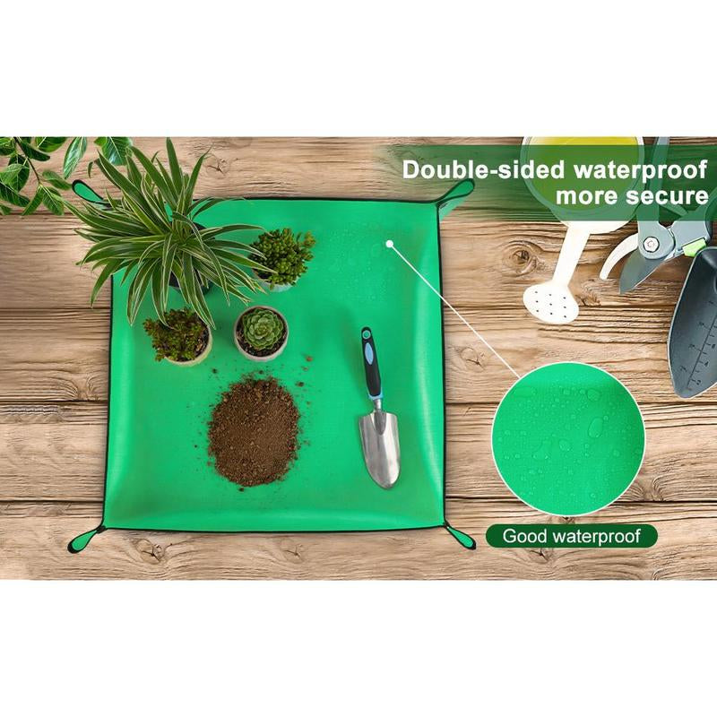 Repotting Mat for Indoor Plant Transplanting and Mess Control 27"X 27" Thickened Waterproof Potting Tray Foldable Succulent Potting Mat Portable Gardening Mat Garden Gifts for Women & Men