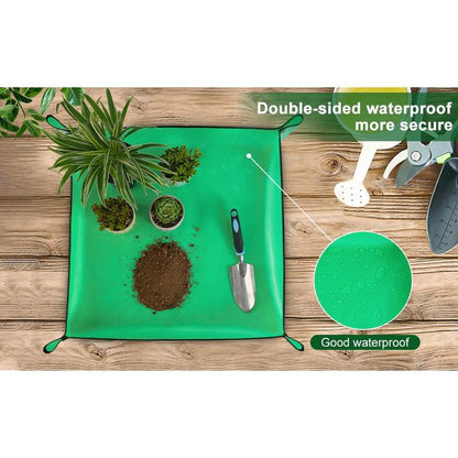 Repotting Mat for Indoor Plant Transplanting and Mess Control 27"X 27" Thickened Waterproof Potting Tray Foldable Succulent Potting Mat Portable Gardening Mat Garden Gifts for Women & Men