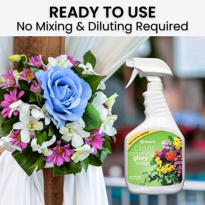 Gentle Crowning Glory Flower Spray 32 Fl. Oz - Protective Shield for All Flower Types - Long Lasting - Supplier Warranty