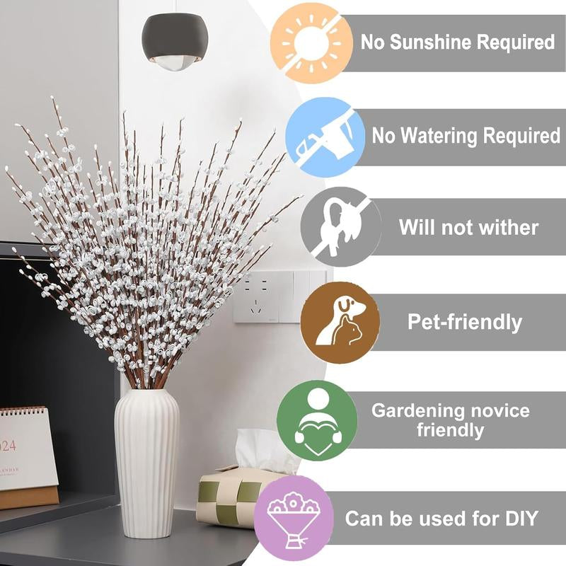 5Pcs 29.5" Faux Jasmine Artificial Flowers Tall White Floral Branches for Home Wedding Vase Filler Party DIY Decoration