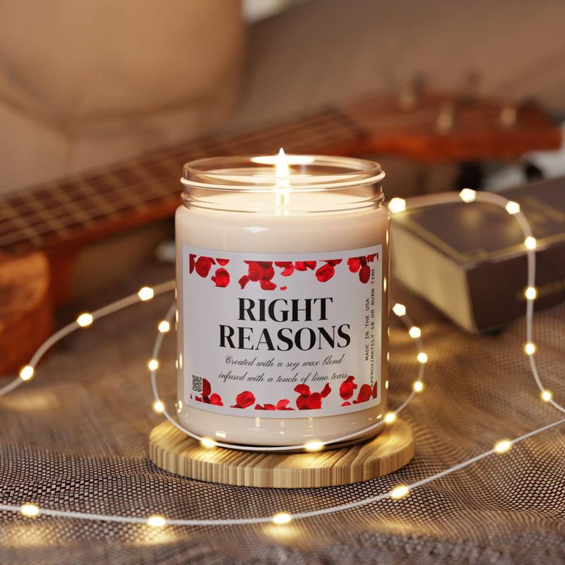 The Right Reasons Scented Candle, Bachelor Nation Themed Gift for Bachelor and Bachelorette Fans, Golden Bachelor, Golden Bachelorette, Rose Ceremony, Reality TV
