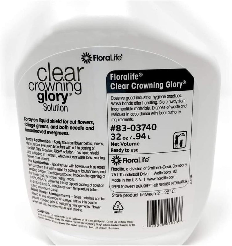 Gentle Crowning Glory Flower Spray 32 Fl. Oz - Protective Shield for All Flower Types - Long Lasting - Supplier Warranty