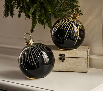 Set of 2 6" Starry Night Glass Ornaments by Valerie