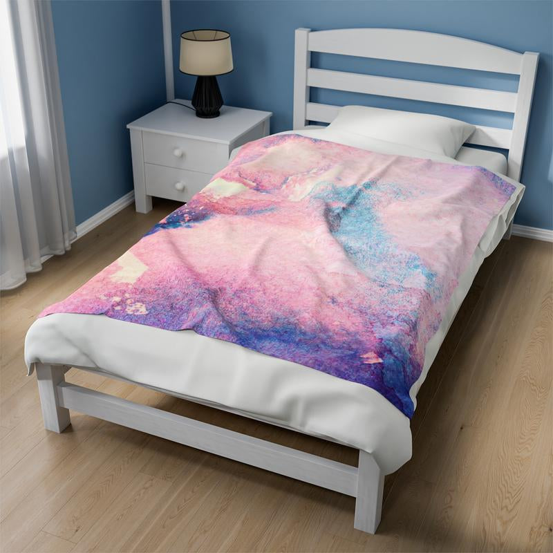 Velveteen Blanket, Cozy Home Decor, Customizable Soft Throw, Personalized Gift for Family & Friends, Warm Plush Bedding, Medium Heavy Weight