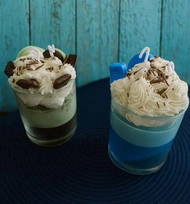 Mint Chocolate Chip Whipped Candle Handmade Vegan Wax in Glass Jar Unique Scented Decor for Home Aromatherapy & Wellness Gift Healthcare Tin