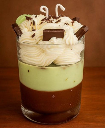 Mint Chocolate Chip Whipped Candle Handmade Vegan Wax in Glass Jar Unique Scented Decor for Home Aromatherapy & Wellness Gift Healthcare Tin