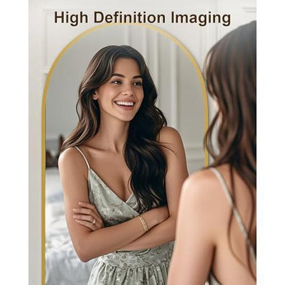 58"X19" Floor Mirror Full Length, Arched Full Length Mirror with Stand, Full Body Mirrors for Bedroom Living Room or Cloakroom Gold