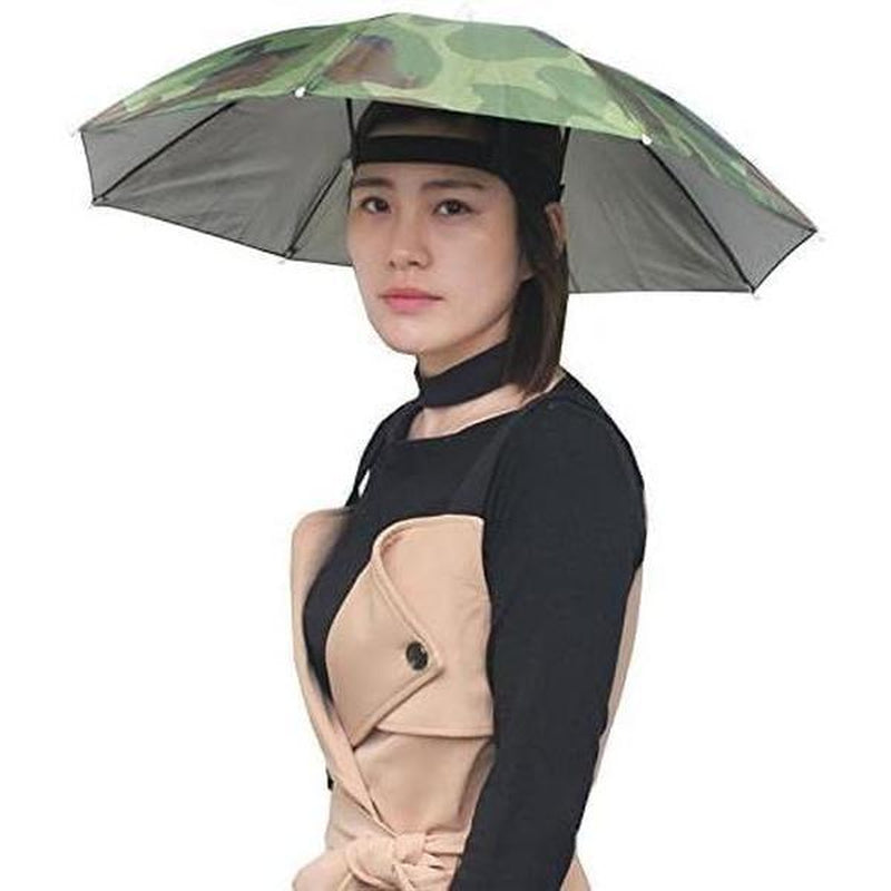 Umbrella Hat, Colorful Folding Headwear 26”, Elastic Headband Sun Rain Umbrella Hat Cap for Party, Fishing and Gardening