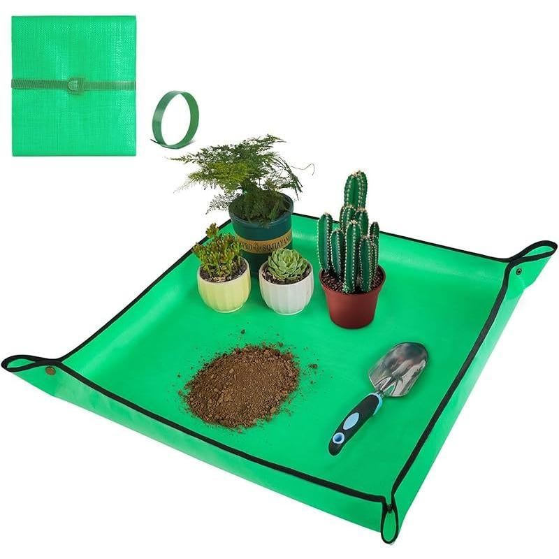 Repotting Mat for Indoor Plant Transplanting and Mess Control 27"X 27" Thickened Waterproof Potting Tray Foldable Succulent Potting Mat Portable Gardening Mat Garden Gifts for Women & Men