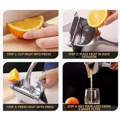 Hand Juicer Squeezer - Aluminum Manual Press Juicer with Ergonomic Grip for Efficient Juice Extraction of Pomegranates Citrus & More, Durable Compact Easy to Use & Clean Manual Citrus Juicer