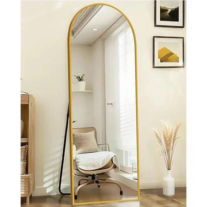 58"X19" Floor Mirror Full Length, Arched Full Length Mirror with Stand, Full Body Mirrors for Bedroom Living Room or Cloakroom Gold